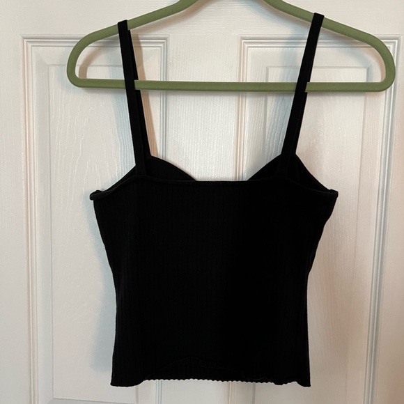 Reformation Silvana Ribbed Sweater Tank in Black Size Large - Picture 2 of 4